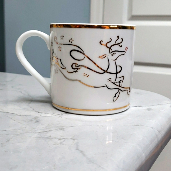 Rudolph Flying Right Gold Rimmed Mug - Picture 1 of 7